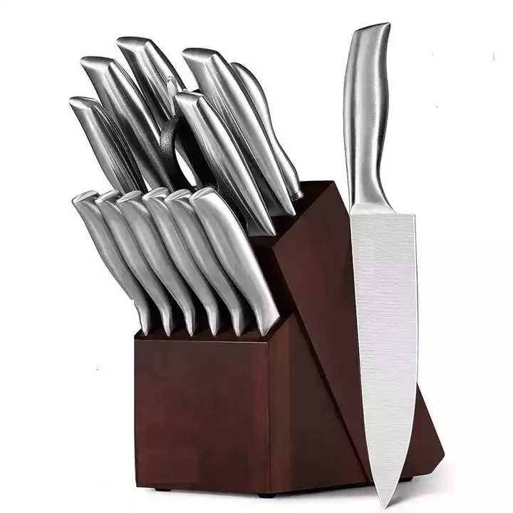 Fabrica en-gros personalizat OEM profesional 14 buc Chef Set cuțite din oțel inoxidabil Set cuțite de bucătărie cu bloc 